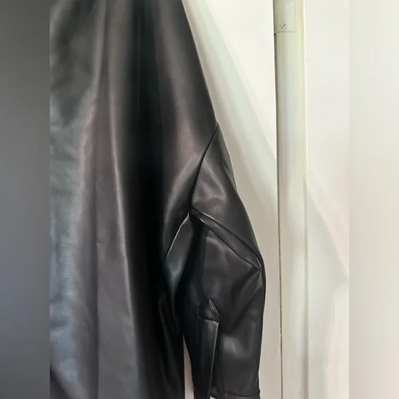 French Connection Faux Leather Long Sleeve Top - Picture 10 of 16